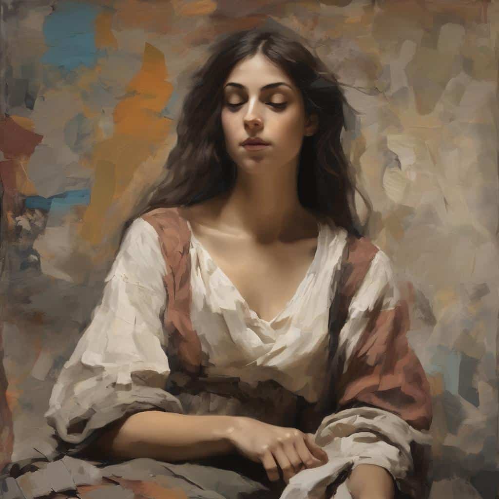 Ιστορικό σχέδιο με μελάνι: γραμμές και έκφραση, πορτρέτο γυναίκας.